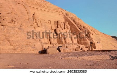 The Front of the Abu Simbel Temple, Aswan, Egypt, Africa Royalty-Free Stock Photo #2403835085