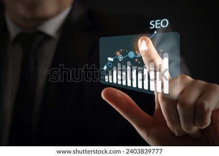 A businessman is holding a financial graph, business growth image