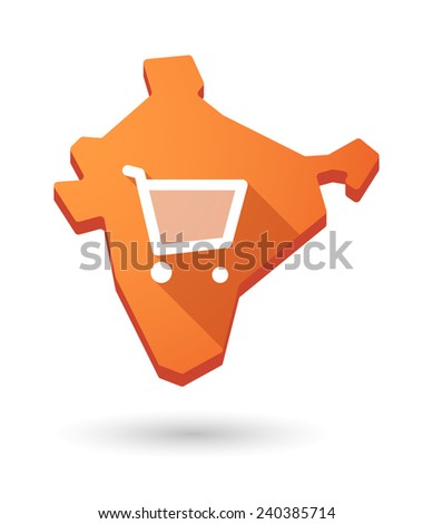 Illustration of an India map icon with a  shopping cart