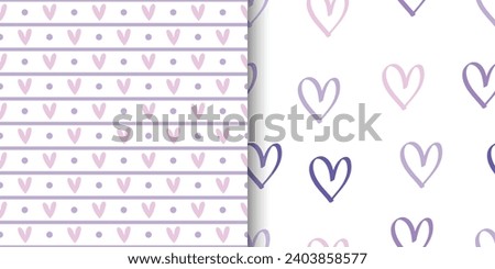 Heart Love Seamless pattern set. Design for blankets, pillows, pyjamas, clothes, t-shirts, paper goods, background, wallpaper, wrapping, fabric, textile and more