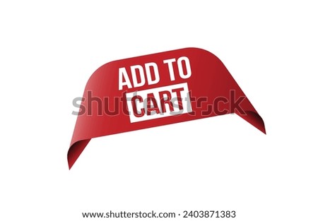 Red banner Add to cart on white background.
