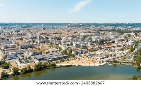 Nancy, France. Panorama of the central part of the city. Summer, Sunny day, Aerial View  