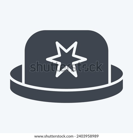 Icon Bowler. related to Hat symbol. glyph style. simple design editable. simple illustration