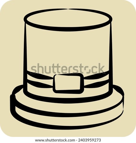 Icon Top Hat. related to Hat symbol. hand drawn style. simple design editable. simple illustration