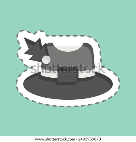 Sticker line cut Panama. related to Hat symbol. simple design editable. simple illustration