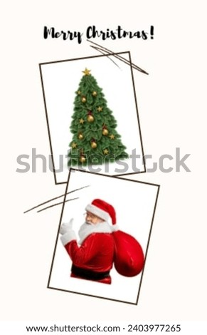 This picture has been made to celebrate Christmas Day. The picture shows a Christmas tree and Santa Claus.