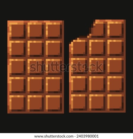 Editable Pixel Vector of Chocolate Bar Illustration, Good for Stcker, Logo, Icon, Clip art, Etc