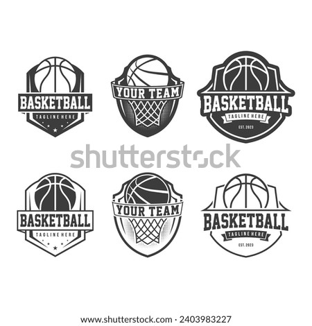 Basketball logo sport, emblem set collection, basketball vector illustration