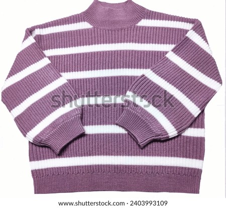 Knit Wool-yarn Round Neck long sleeve  Stripe Sweater