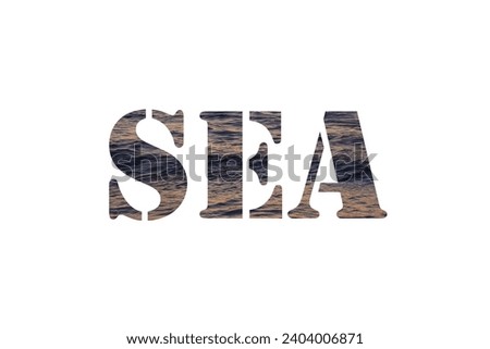 The inscription "sea" on a white background