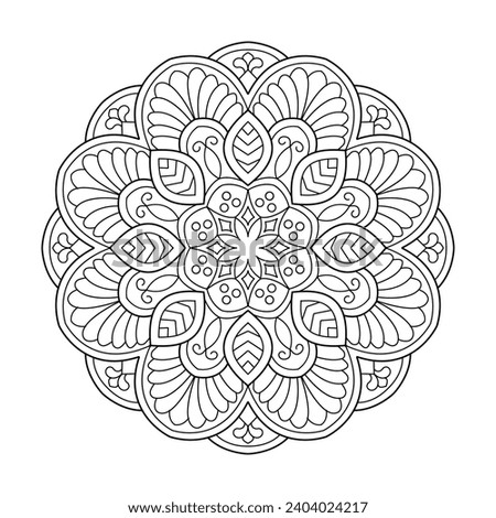 Symmetry mystical adult Mandala coloring book page vector file