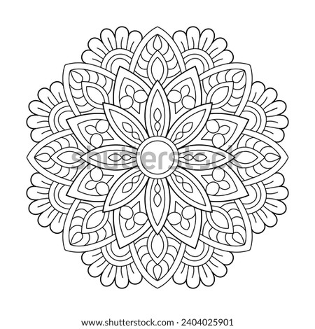 Ethnic style culture mandala design coloring book page vector file