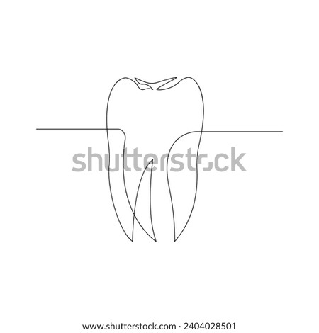 Vector Continuous line drawing of tooth isolated on white background illustration concept of dental care.Best use for logo vector minimalist