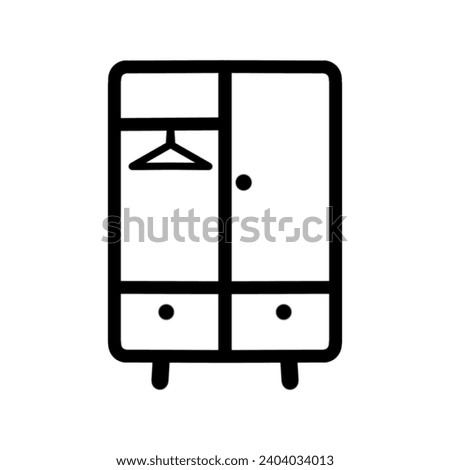 wardrobe line icon, outline vector sign, linear pictogram isolated on white. logo illustration