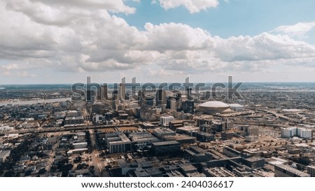 aerial view of new orleans city skyline louisiana