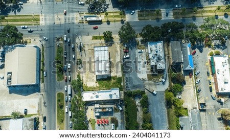 aerial view of the traffic of vehicles at new orleans city 