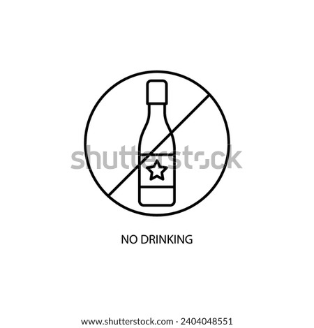 no drinking concept line icon. Simple element illustration. no drinking concept outline symbol design.