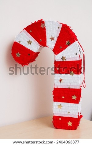 red white Christmas candy cane, New Year's piñata toy
