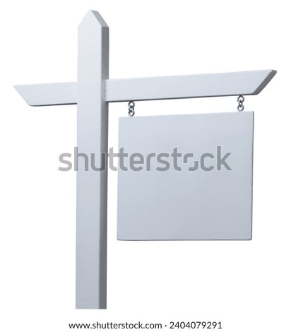 Isolated Blank Real Estate Sign with Clipping Path