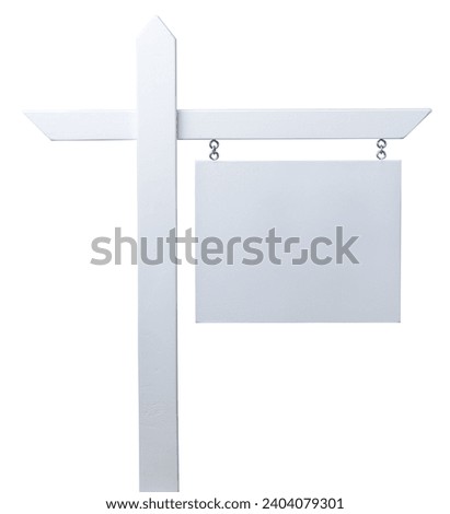 Blank Real Estate Sign Isolated on a White Background