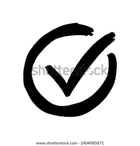 hand drawn check mark icon. Vector illustration