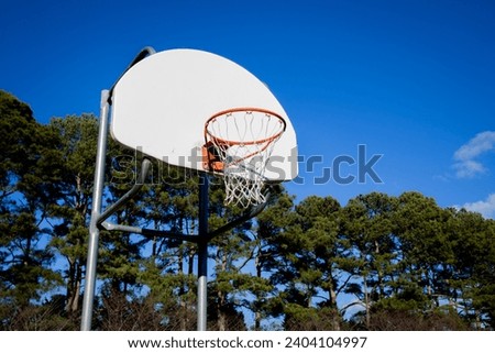 Outdoor Basketball Hoop with Clear Blue Sky