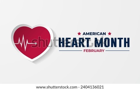 National American Heart Month Background Vector Illustration  Royalty-Free Stock Photo #2404136021