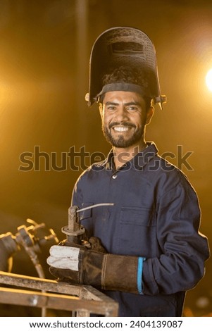 portrait of Metal worker at factory