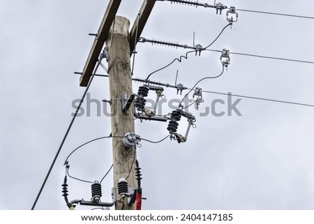 Canadian electric pole electric  supply line