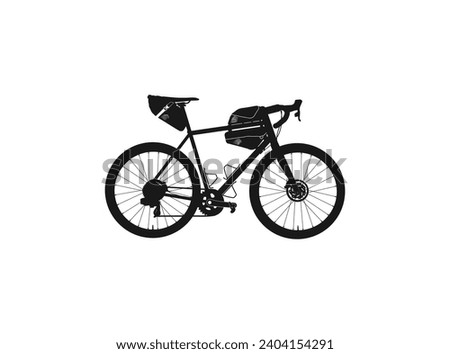 Roadbike Ultralight Ride Bicycle with Bag Vector Icon