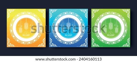 Colorful Ramadan kareem card template