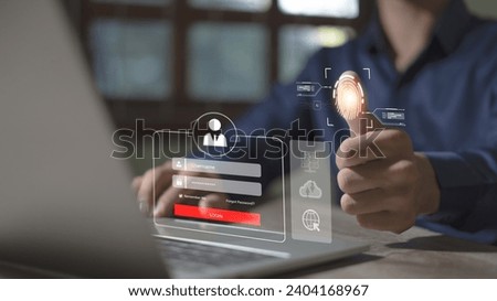 Cyber ​​security system, data protection concept Securing user privacy and data encryption Verify your password for secure internet access.
 Royalty-Free Stock Photo #2404168967