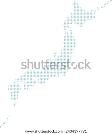 Vector Illustration of a Dotted Map of Japan Royalty-Free Stock Photo #2404197991