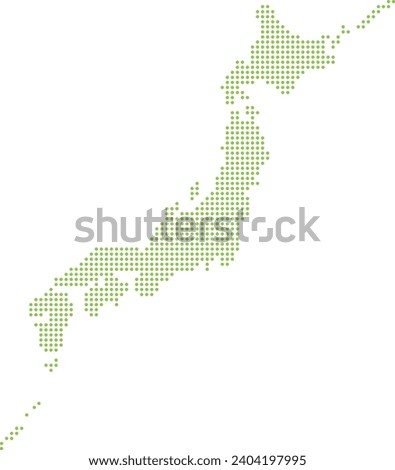 Vector Illustration of a Dotted Map of Japan Royalty-Free Stock Photo #2404197995