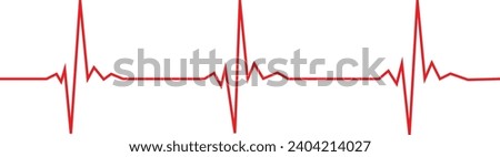 Red color heartbeat pulse line. Vector illustration. EPS 10