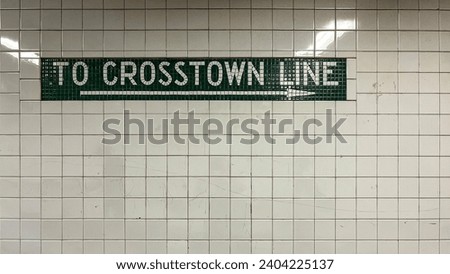 To Crosstown line subway sign in Williamsburg, Brooklyn, New York, NY, USA