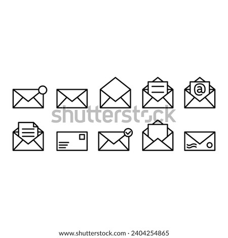 Letter Envelope And Mail Icon Set Vector Design.