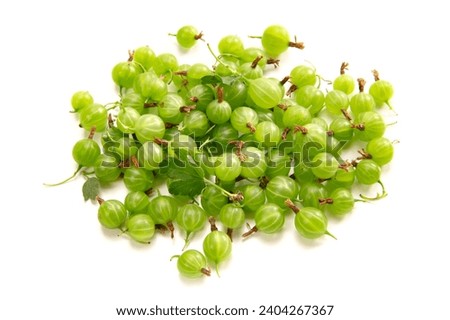 Gooseberries on a small plate on a white background