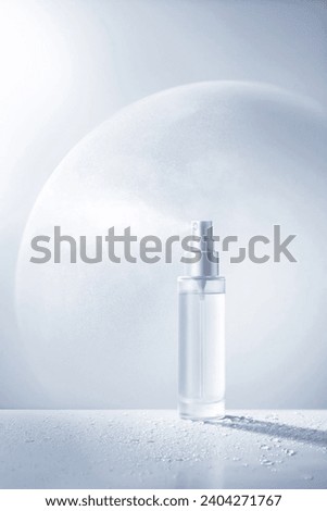 Water replenishing and sunscreen preventing spray transparent bottle protective mask skin care product Royalty-Free Stock Photo #2404271767