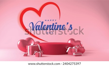 Happy Valentine Day Poster Design in Pink Background Theme , Banner for Valentine Day 