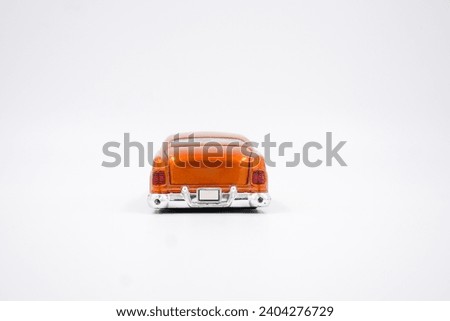 retro orange muscle car isolated on white background