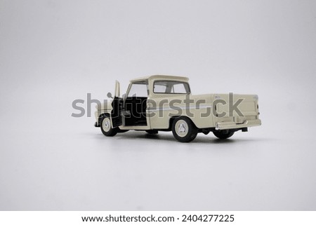 White Pick Up Truck. Vintage Pick Up Truck. Isolated on white. Room for text. Antique truck on white with shadows. Royalty-Free Stock Photo #2404277225