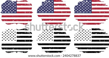 American Flag Silhouette, grunge USA flag set vector, grunge, flag, silhouette, independence, July, 4th of July, 4th July, flag silhouette