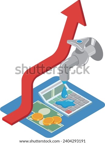 Image illustration of water bill increase