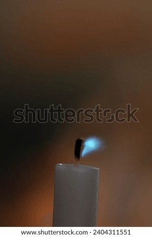 Candle Flame ignition smoke fire wax stick decoration light. High quality photo