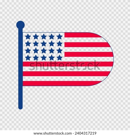 Abstract flag of the United States of America, vector USA flag, American flag on a transparent background.
