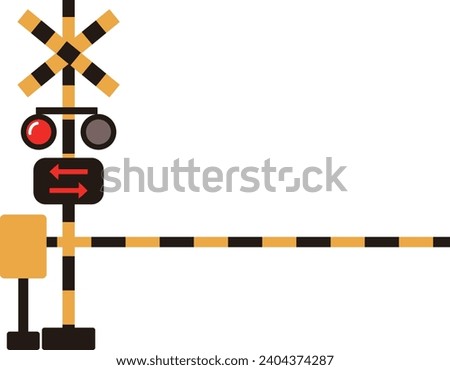 Vector illustration of a simple and flat railroad crossing