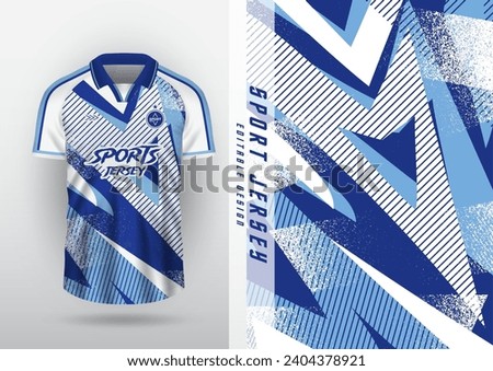 Background, sublimation pattern, outdoor sports, jersey, football, futsal, running, racing, exercise, polygonal arrow pattern, blue white, grain