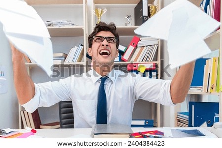 Angry and scary businessman in the office