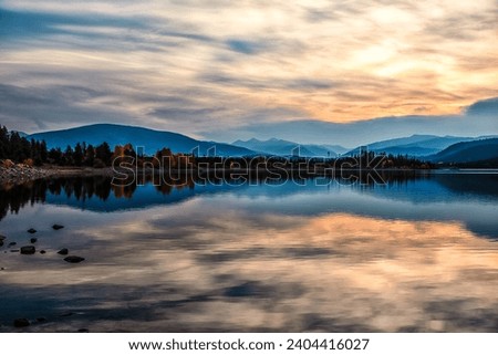 Beautiful View of Mountains and River with Amazing Sky Background
